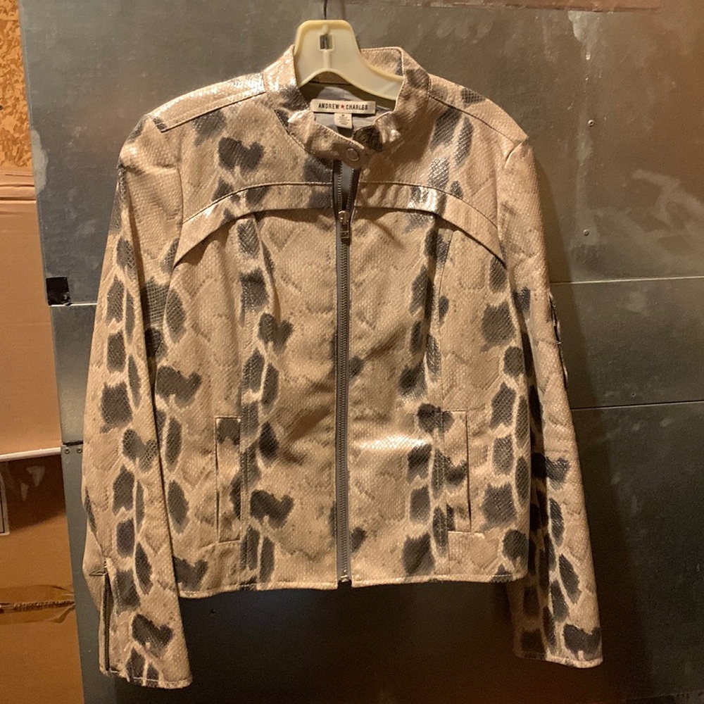Silver snakeskin bomber jacket